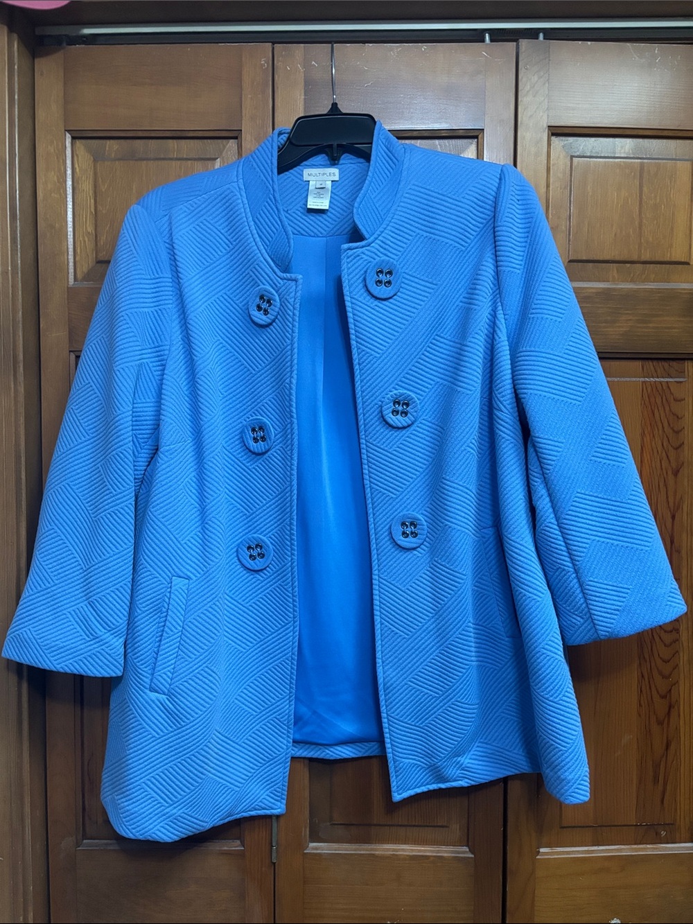Multiples Vibrant Blue Textured Jacket